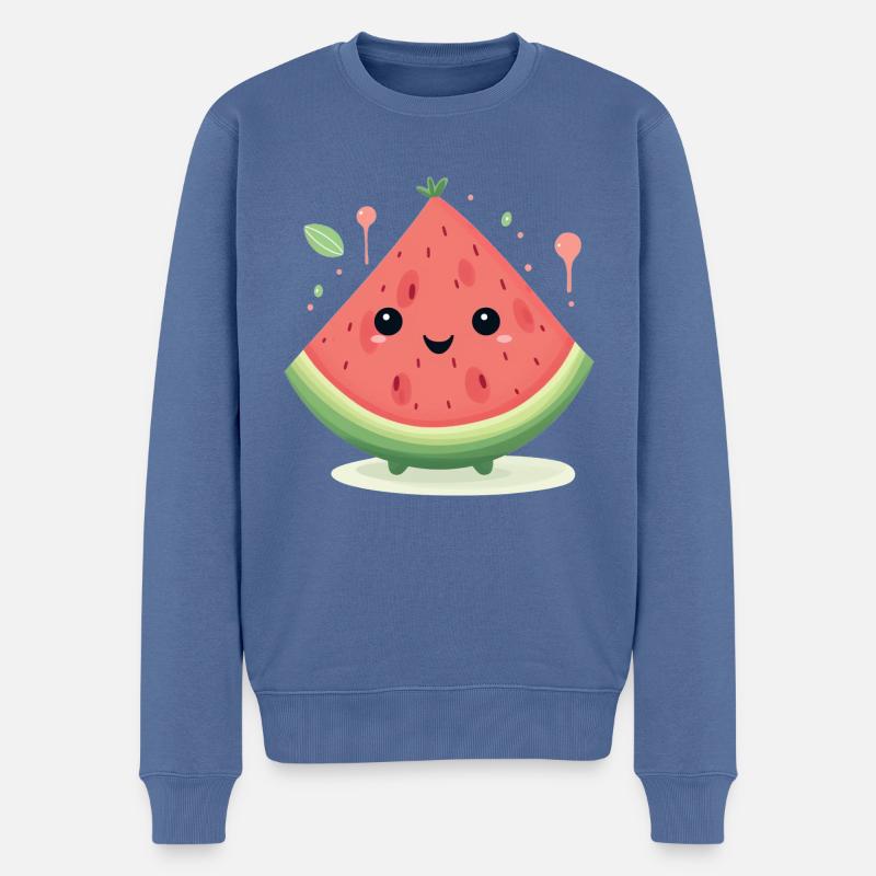 Pastèque amicale - Pull Premium bio Homme - bleu pigeon