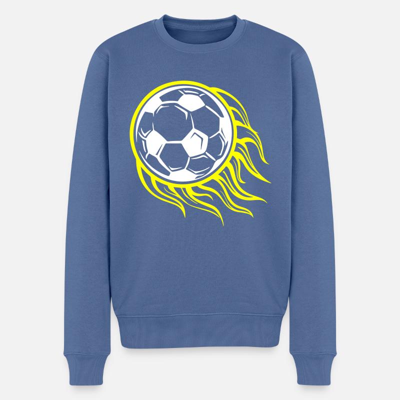 Fussball Flamme Feuer Symbol - Männer Premium Bio Pullover - Taubenblau