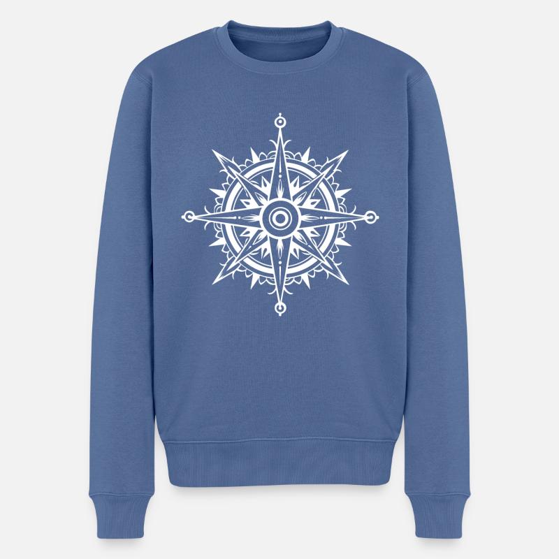 Symbole de la boussole - Pull Premium bio Homme - bleu pigeon