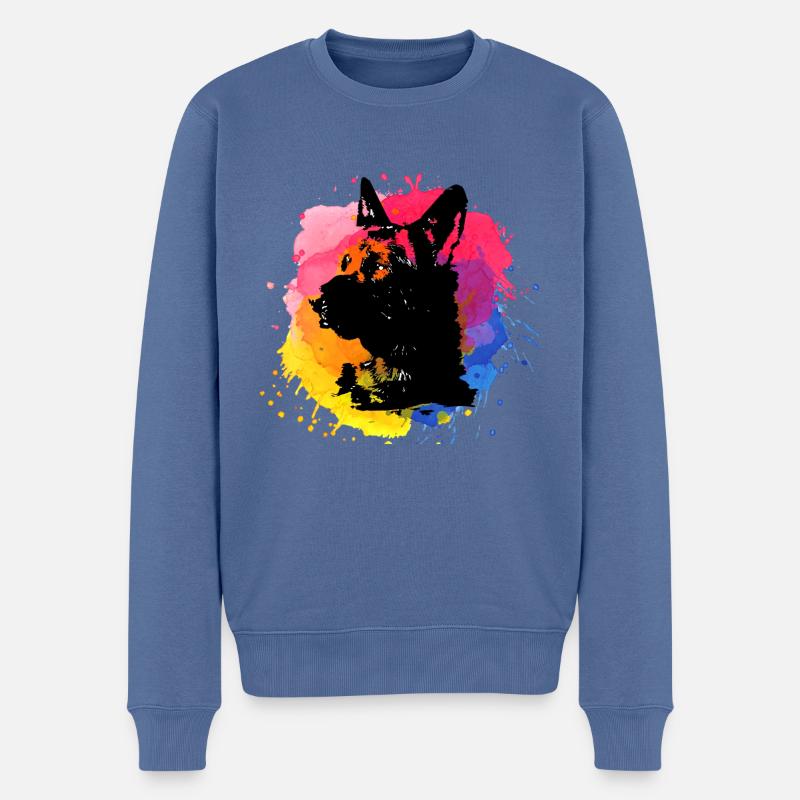 schäferhund,hund,aquarell,deutscher schäferhund - Männer Premium Bio Pullover - Taubenblau