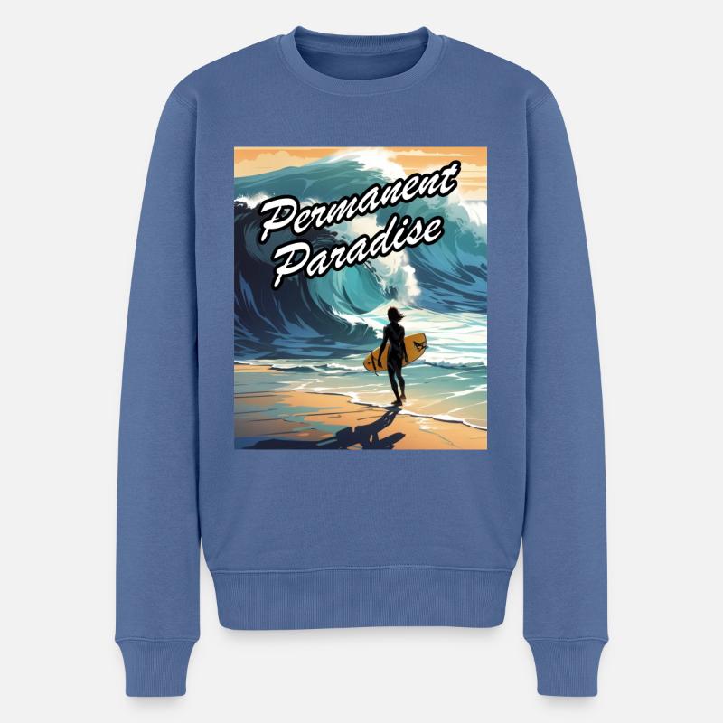 PermanentParadise - Männer Premium Bio Pullover - Taubenblau