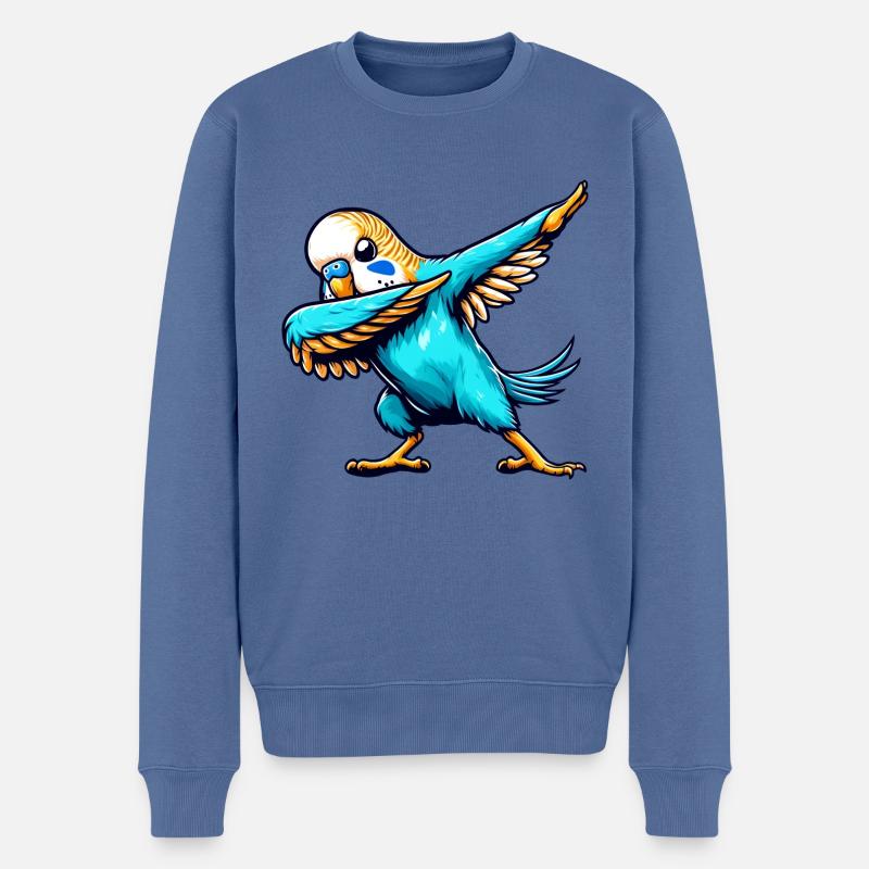 Bande dessinée Cool Budgie Dabbing - Pull Premium bio Homme - bleu pigeon