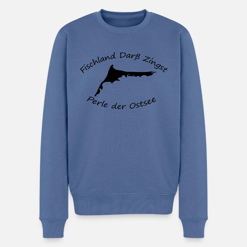Fischland-Darß-Zingst/ Perle der Ostsee - Männer Premium Bio Pullover - Taubenblau