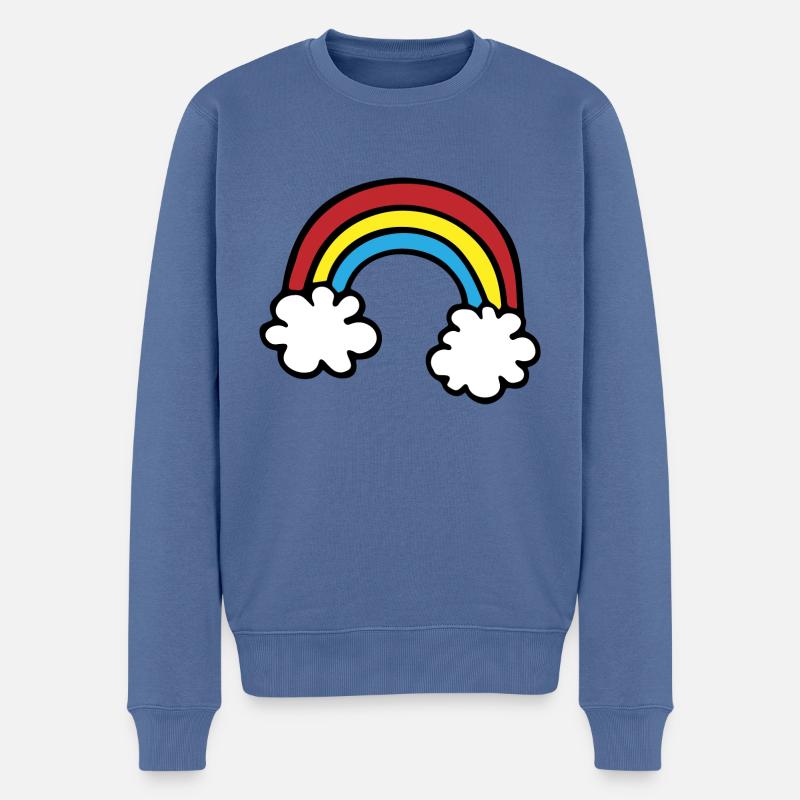 Arc-en-ciel deux nuages - Pull Premium bio Homme - bleu pigeon