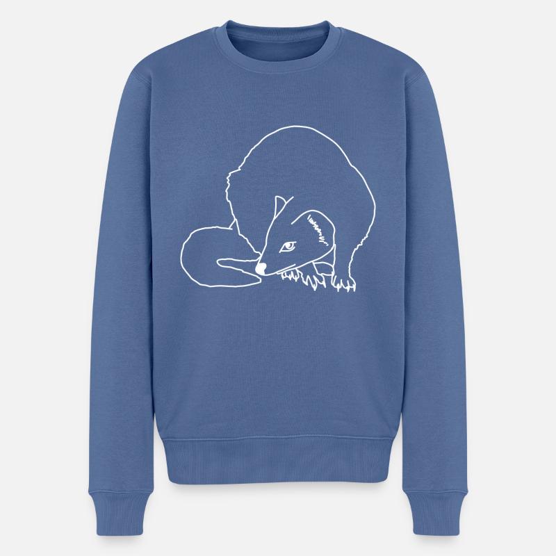 Lineart de la martre - Pull Premium bio Homme - bleu pigeon