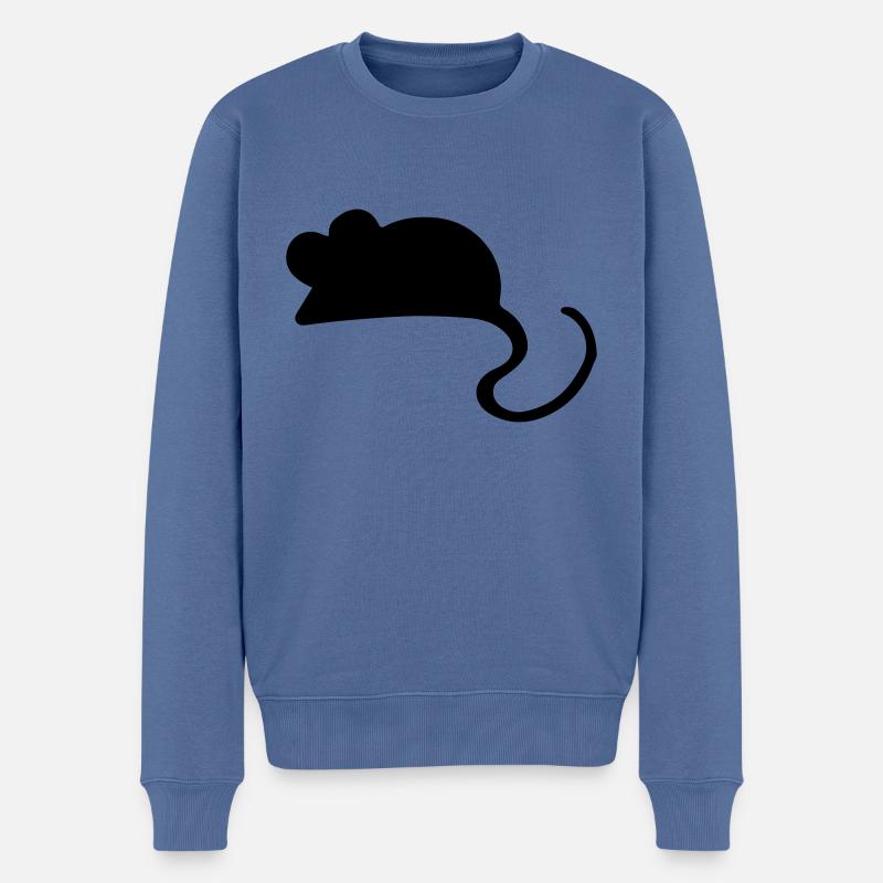 Maus Mäuschen Geschenkidee / mouse - Männer Premium Bio Pullover - Taubenblau