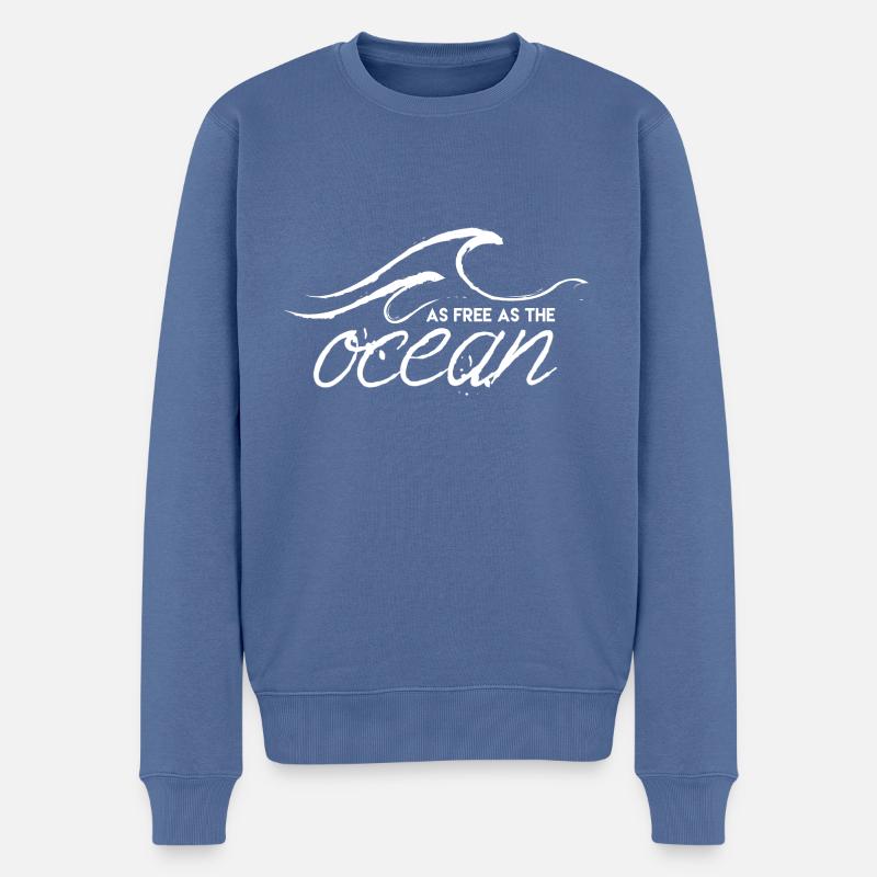Meer - Männer Premium Bio Pullover - Taubenblau