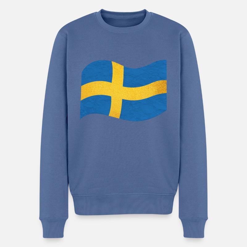 Die Flagge von Schweden Sverige - Männer Premium Bio Pullover - Taubenblau