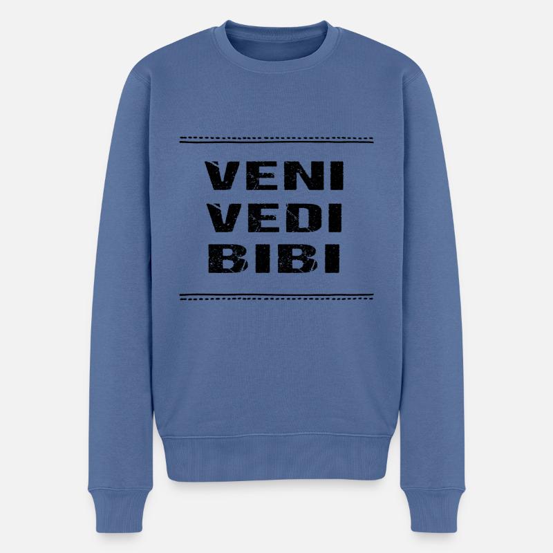 Veni Vedi Bibi - Pull Premium bio Homme - bleu pigeon