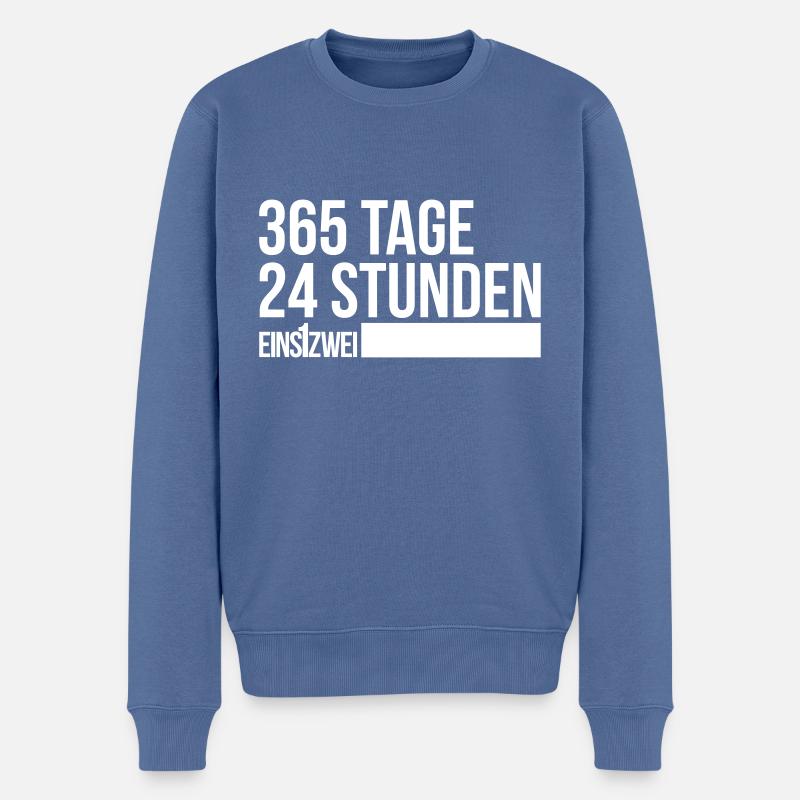 365 - 24 - Männer Premium Bio Pullover - Taubenblau