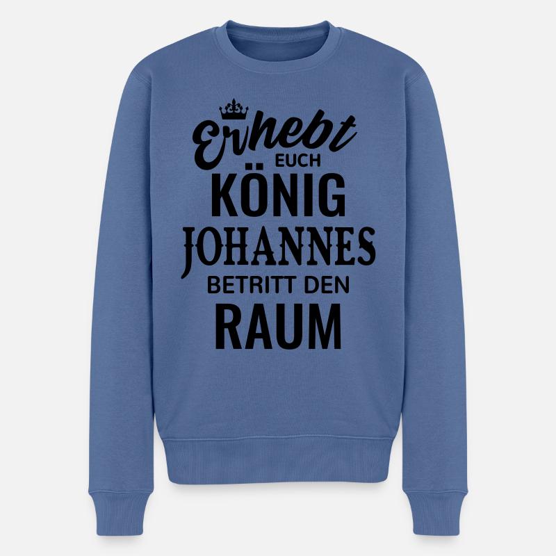 Name Johannes König Geschenkidee Geburtstag lustig - Männer Premium Bio Pullover - Taubenblau