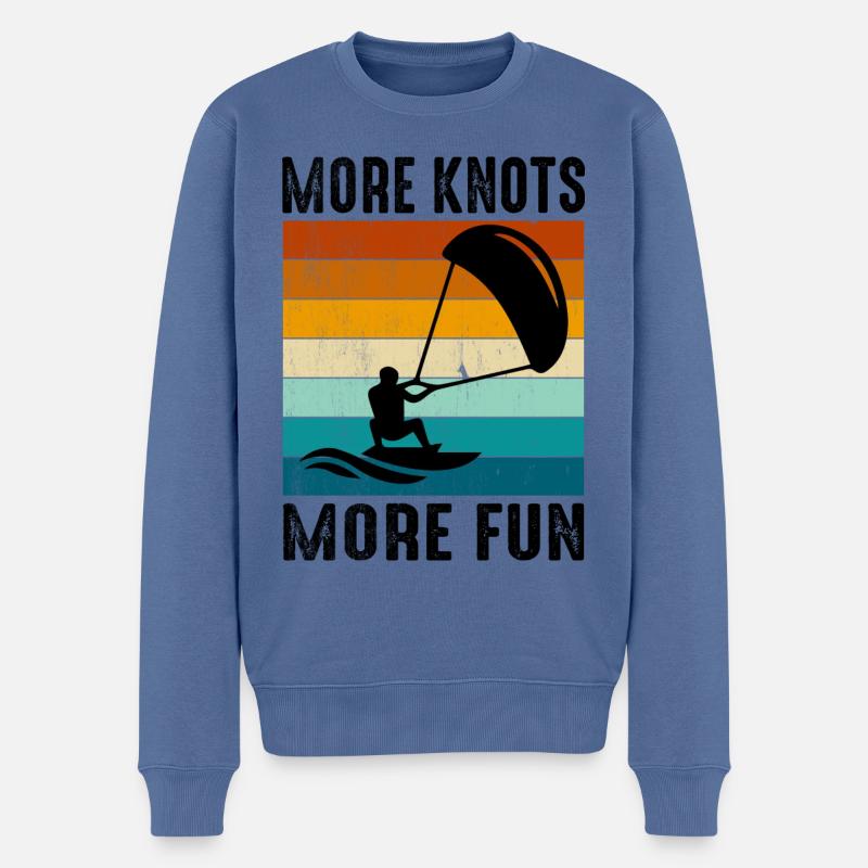 Kitesurfen Kitesurfen Kiteboarding Kiteboarder - Männer Premium Bio Pullover - Taubenblau