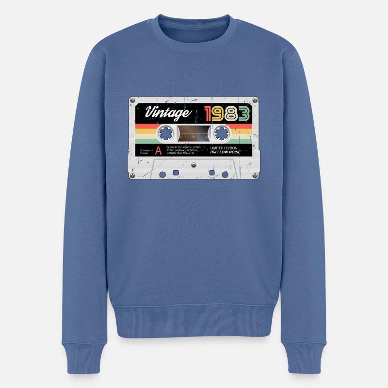 40. Geburtstag Vintage Kassette 1983 Retro Classic - Männer Premium Bio Pullover - Taubenblau