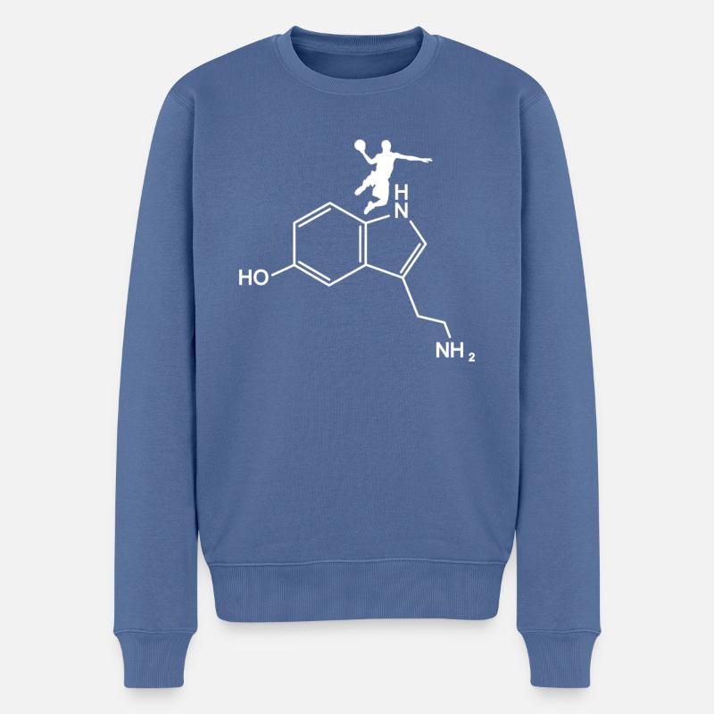 Serotonin Basketball chemische Strukturformel - Männer Premium Bio Pullover - Taubenblau