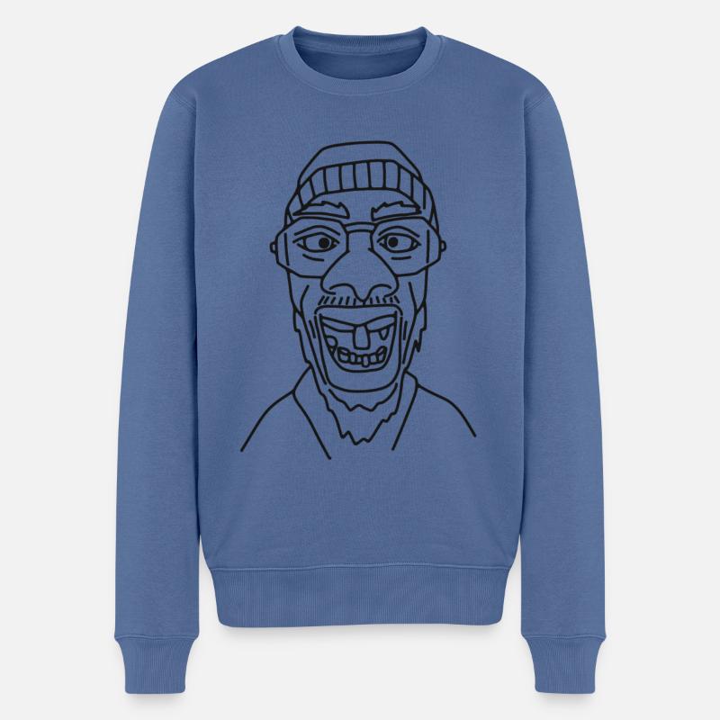 Cooler Typ - Männer Premium Bio Pullover - Taubenblau