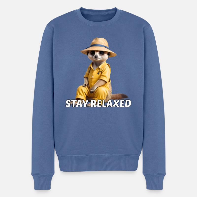Erdmännchen - Männer Premium Bio Pullover - Taubenblau