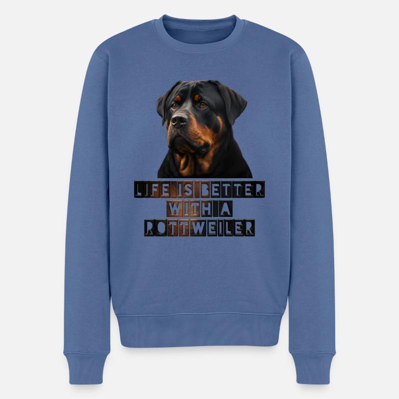 Rottweiler - Männer Premium Bio Pullover - Taubenblau