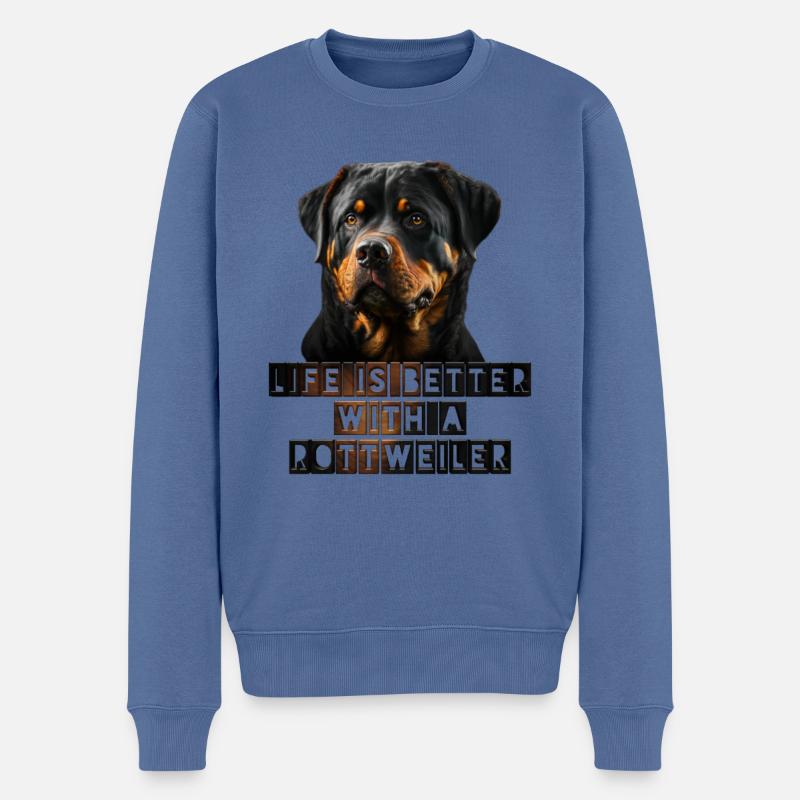 Rottweiler - Männer Premium Bio Pullover - Taubenblau