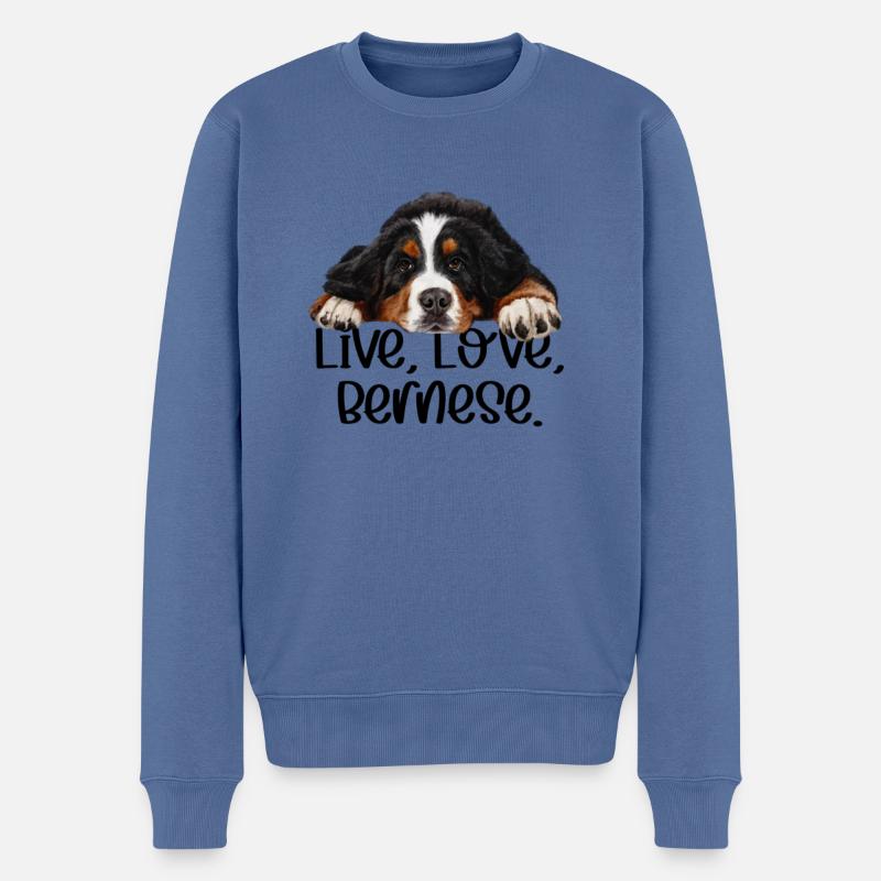 Berner Sennenhund - Männer Premium Bio Pullover - Taubenblau