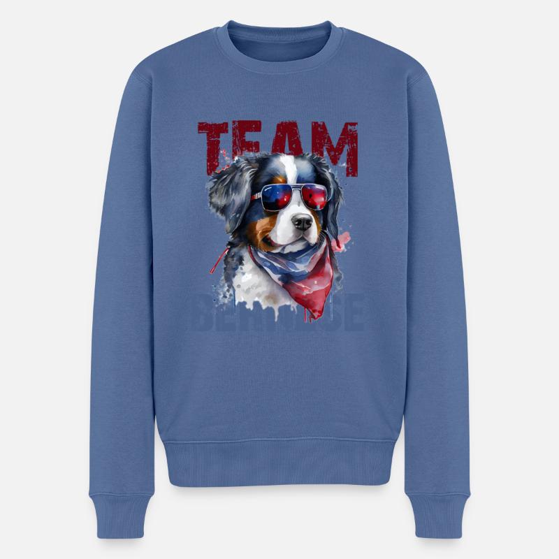 Bouvier bernois - Pull Premium bio Homme - bleu pigeon