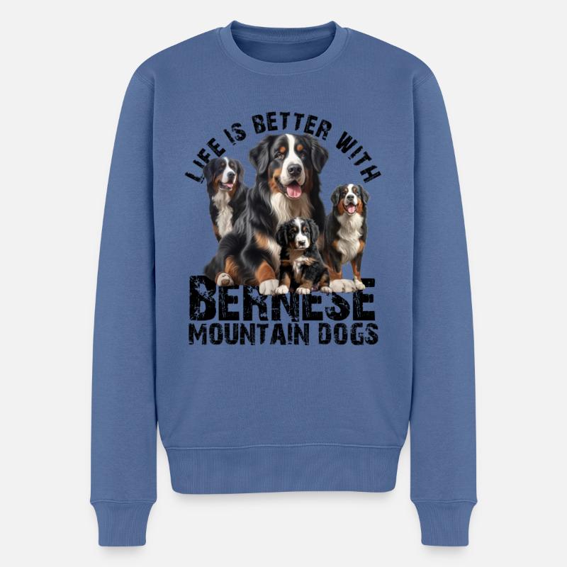 Berner Sennenhund - Männer Premium Bio Pullover - Taubenblau