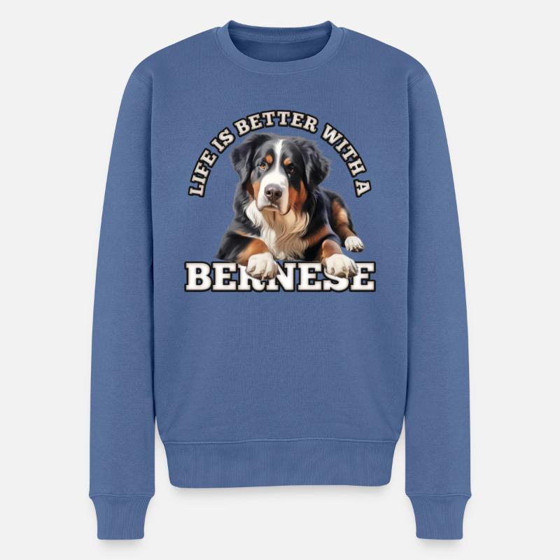 Berner Sennenhund - Männer Premium Bio Pullover - Taubenblau