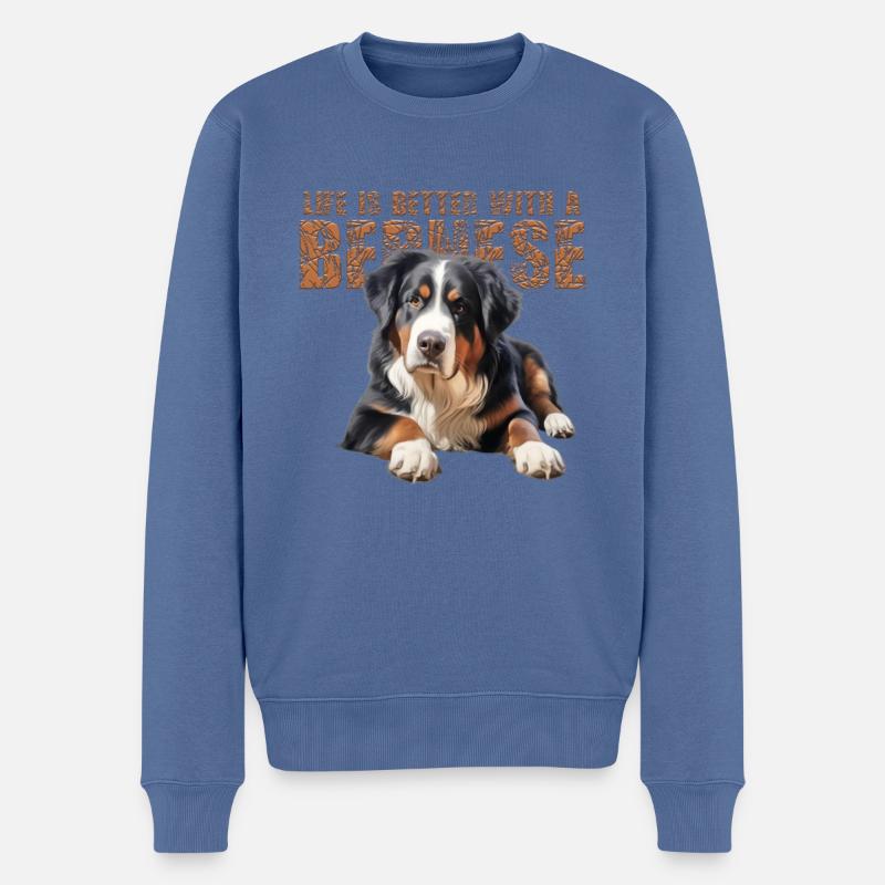 Bouvier bernois - Pull Premium bio Homme - bleu pigeon