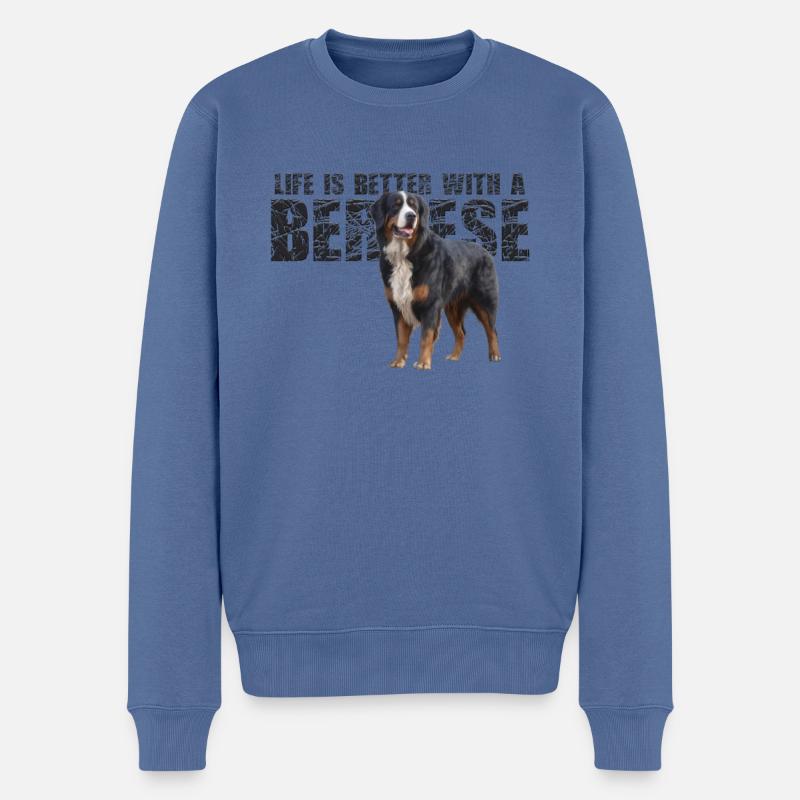 Berner Sennenhund - Männer Premium Bio Pullover - Taubenblau