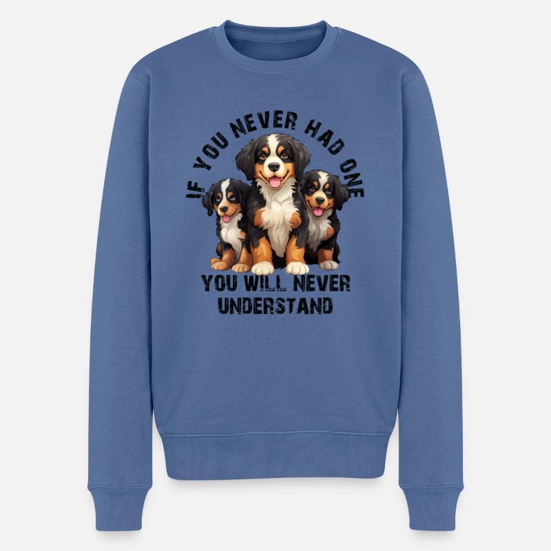 Berner Sennenhund - Männer Premium Bio Pullover - Taubenblau