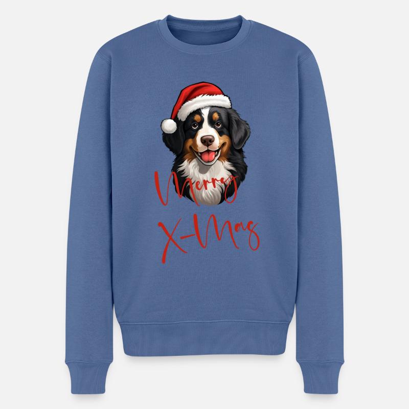 Berner Sennenhund X-Mas - Männer Premium Bio Pullover - Taubenblau
