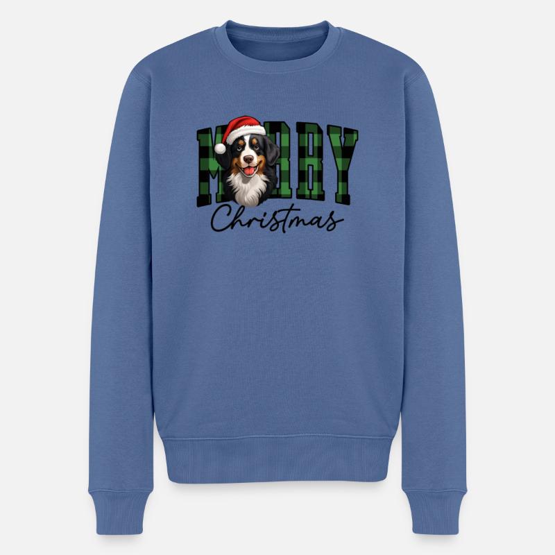 Berner Sennenhund Weihnachten - Männer Premium Bio Pullover - Taubenblau