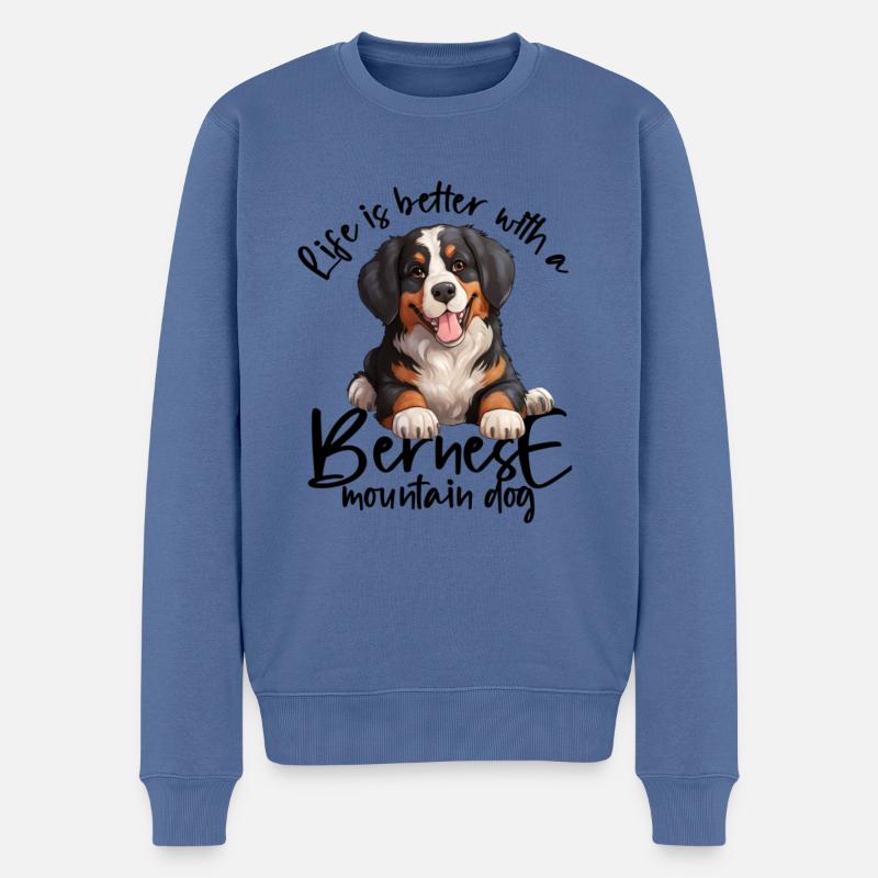 Bouvier bernois - Pull Premium bio Homme - bleu pigeon