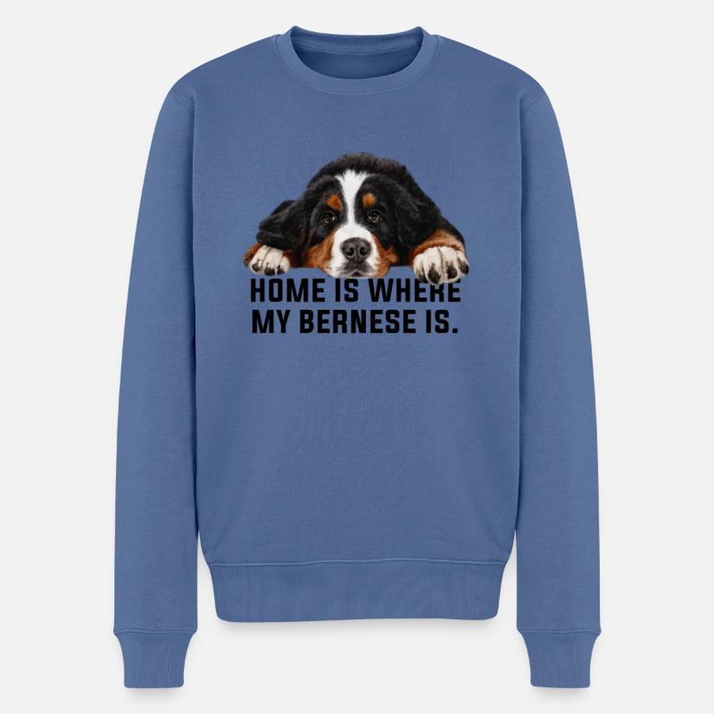 Berner Sennenhund - Männer Premium Bio Pullover - Taubenblau