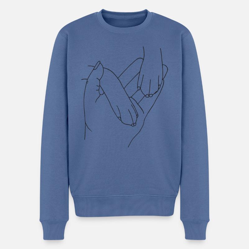 Hand mit Pfote - Männer Premium Bio Pullover - Taubenblau