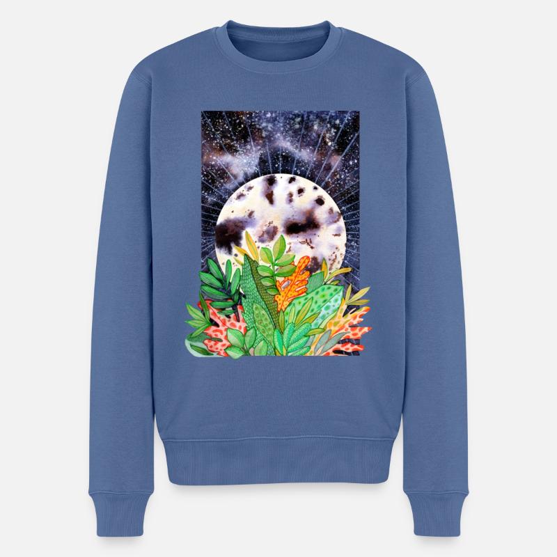 Vollmond - Männer Premium Bio Pullover - Taubenblau