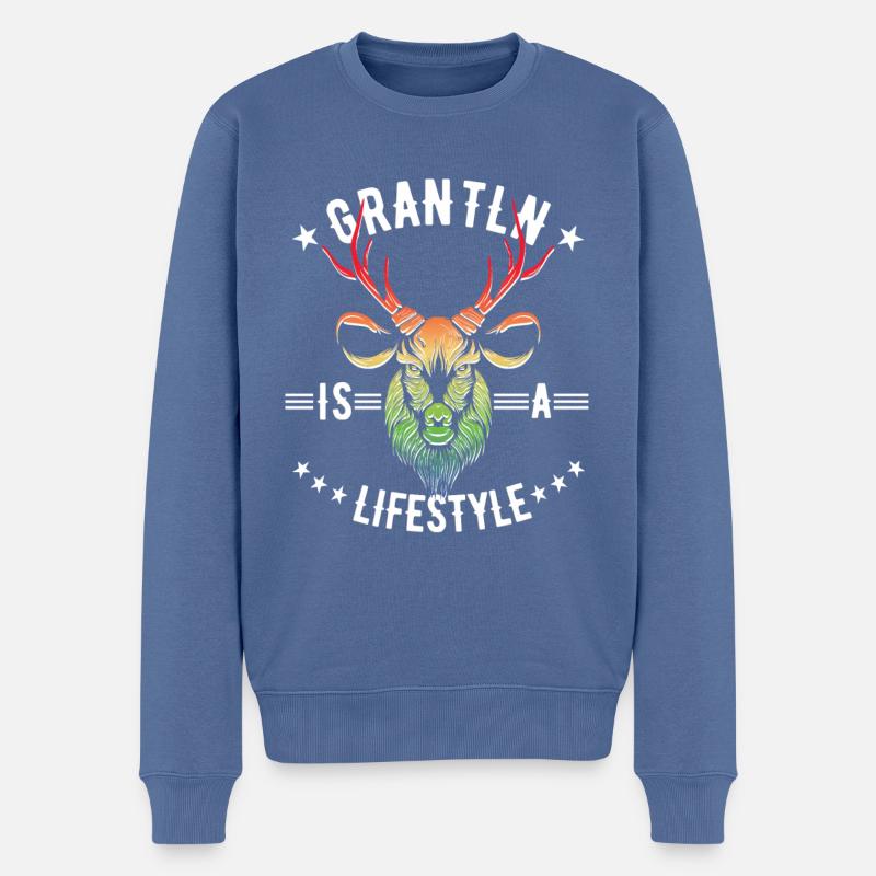 Bayern Grantler - Männer Premium Bio Pullover - Taubenblau