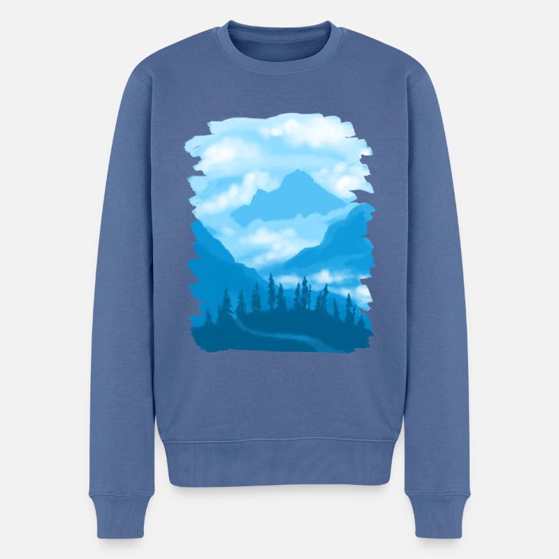 les montagnes - Pull Premium bio Homme - bleu pigeon
