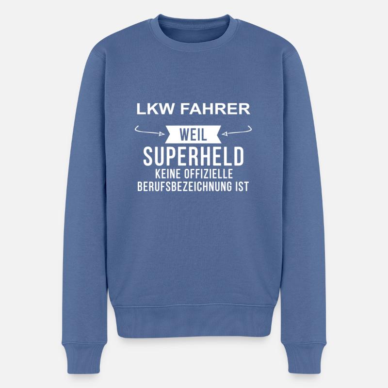LKW FAHRER - Männer Premium Bio Pullover - Taubenblau