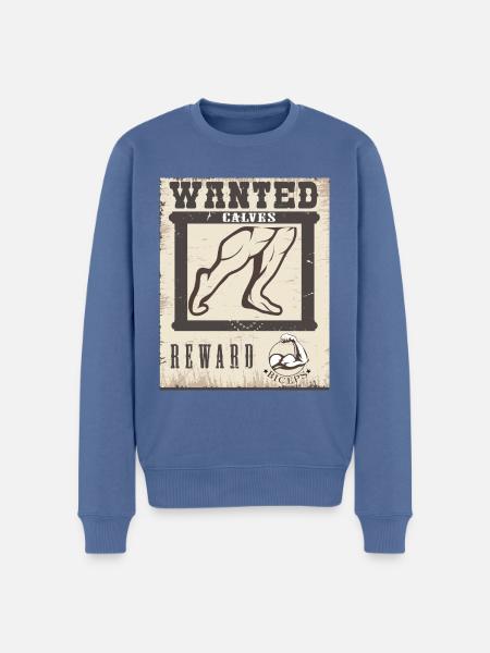 Wanted Calves - Männer Premium Bio Pullover - Taubenblau