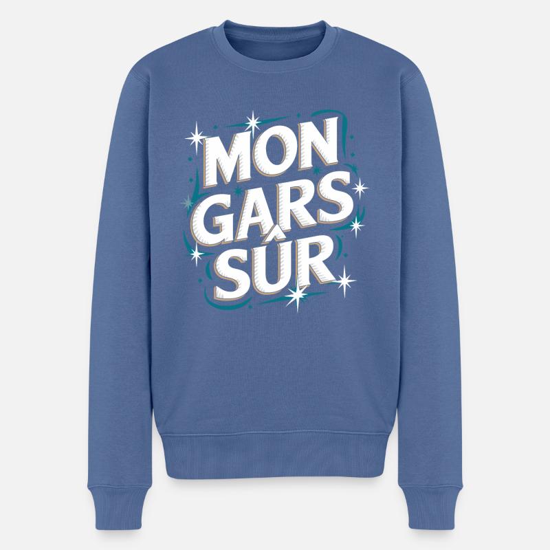 Mon gars sûr - Pull Premium bio Homme - bleu pigeon