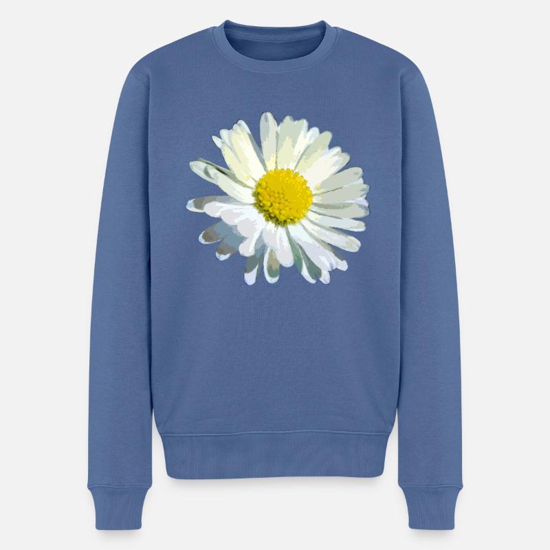Gänseblümchen - Männer Premium Bio Pullover - Taubenblau
