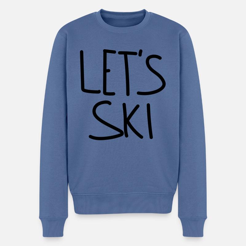 Let's Ski - Männer Premium Bio Pullover - Taubenblau