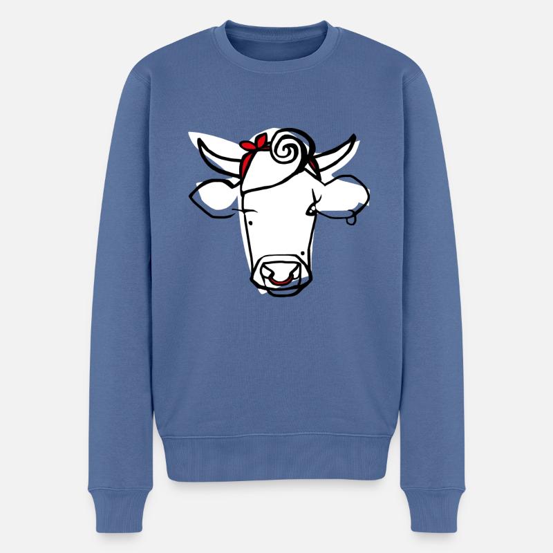 Mme Stier - Pull Premium bio Homme - bleu pigeon