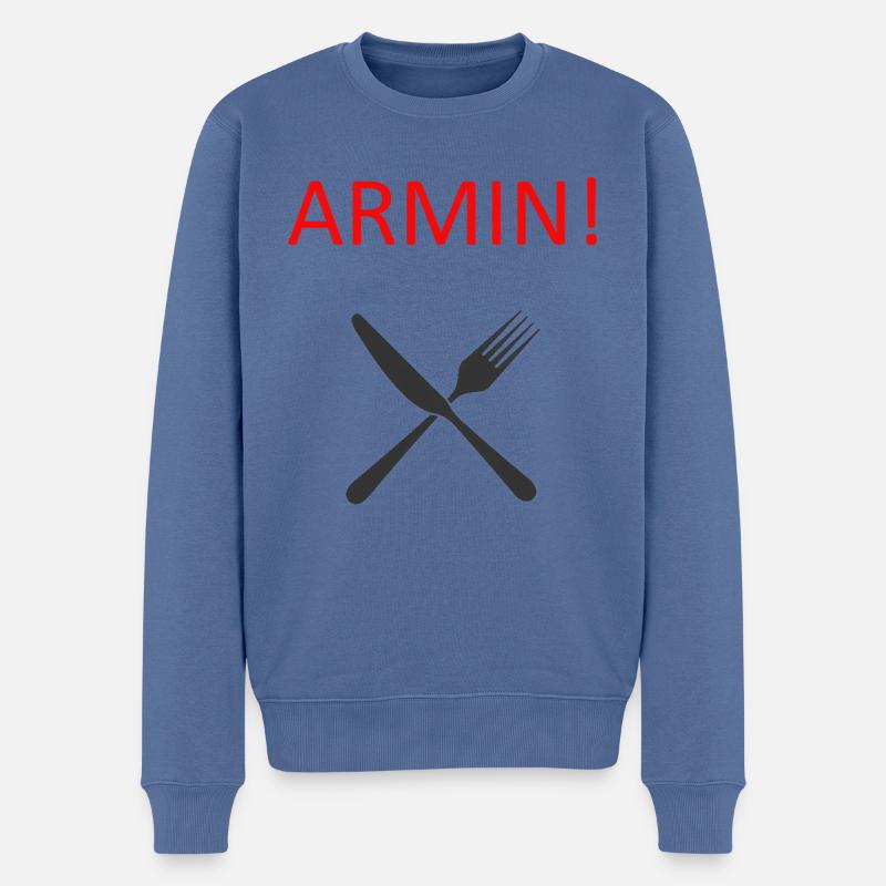 Armin - Männer Premium Bio Pullover - Taubenblau