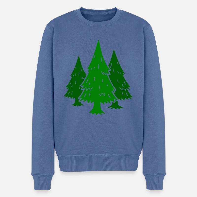 Forêt Conifères Sapins Épicéas - Pull Premium bio Homme - bleu pigeon