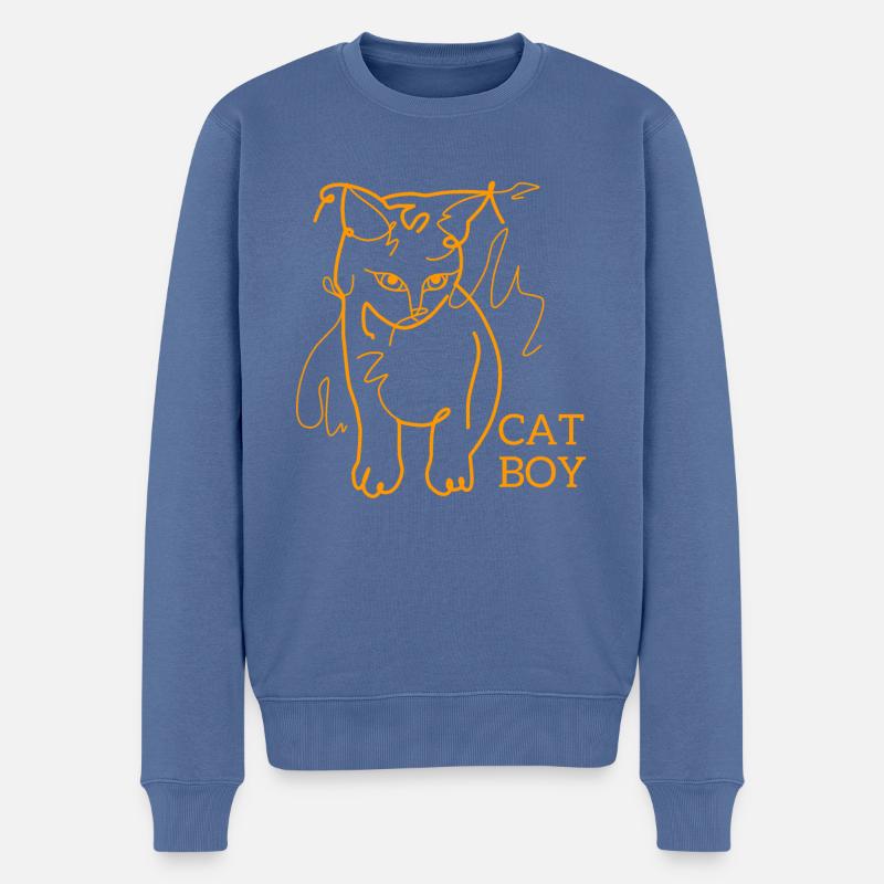 Garçon de chat - Pull Premium bio Homme - bleu pigeon