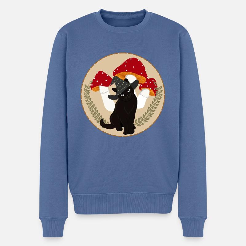 Chaton sorcière - Pull Premium bio Homme - bleu pigeon