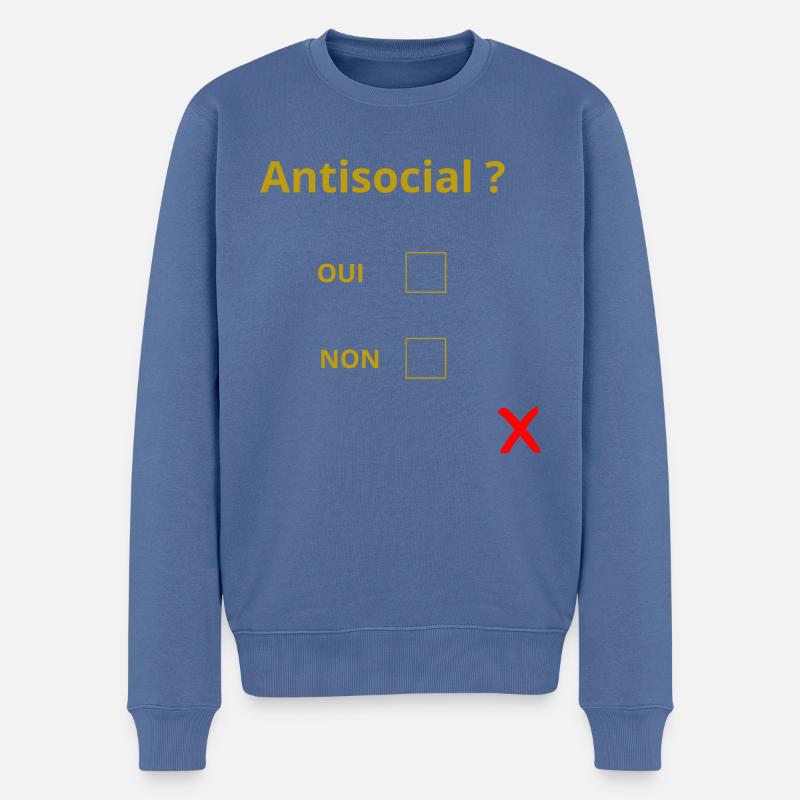 Antisocial ? - Pull Premium bio Homme - bleu pigeon