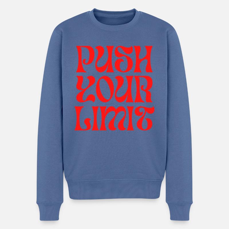 repoussez vos limites - Pull Premium bio Homme - bleu pigeon