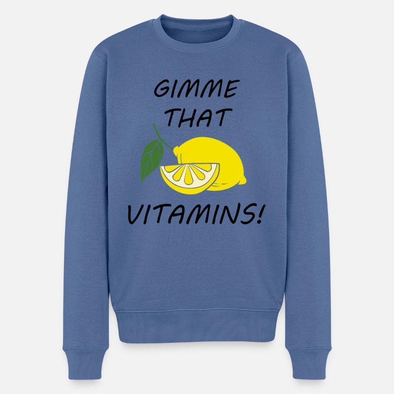 Gimme That Vitamins Citrons Agrumes - Pull Premium bio Homme - bleu pigeon
